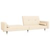 vidaXL Schlafsofa 2-Sitzer mit Hocker Creme Samt