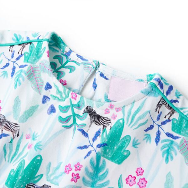 Kinderkleid Ecru und Dunkles Minzgrün 116