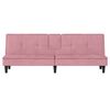 vidaXL Schlafsofa mit Getr&auml;nkehaltern Rosa Samt