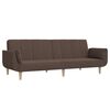 vidaXL Schlafsofa 2-Sitzer mit Hocker & Zwei Kissen Taupe Stoff