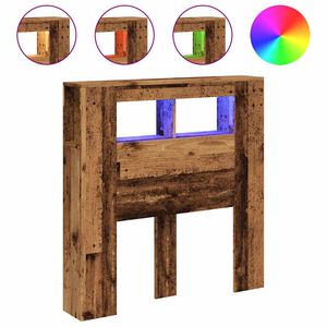 vidaXL LED-Kopfteil Altholz-Optik 100x18,5x103,5 cm Holzwerkstoff
