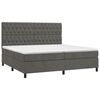 vidaXL Boxspringbett mit Matratze & LED Dunkelgrau 200x200 cm Samt