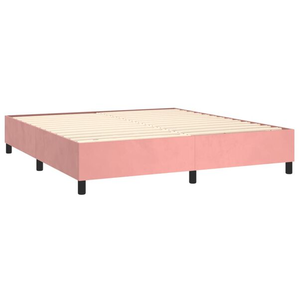 vidaXL Boxspringbettgestell Rosa 180x200 cm Samt