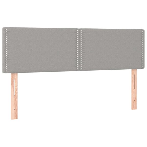 vidaXL Kopfteile Hellgrau 144x5x78/88 cm Stoff