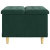 vidaXL Knopf Hocker mit Kissen Dunkelgr&uuml;n 60 x 60 x 45 cm Samt