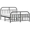 vidaXL Metallbett ohne Matratze mit Fu&szlig;teil Schwarz 160x200 cm
