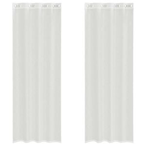 vidaXL Voile Vorh&auml;nge mit &Ouml;sen 2 Stk. Wei&szlig;