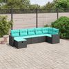 vidaXL 8-tlg. Garten-Sofagarnitur mit Kissen Grau Poly Rattan