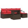 vidaXL Gartensofa-set 6 stk. Braun Poly-Rattan
