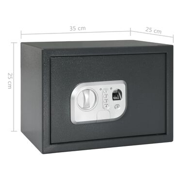 vidaXL Digitaler Tresor mit Fingerabdruck Dunkelgrau 35x25x25 cm