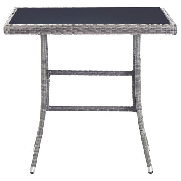 vidaXL 5-tlg. Garten-Essgruppe mit Auflagen Poly Rattan Grau