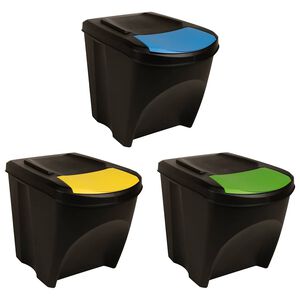 vidaXL Stapelbare M&uuml;lleimer 3 Stk. Anthrazit 75 L