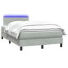 vidaXL Boxspringbett mit Matratze & LED Hellgrau 120x210 cm Samt