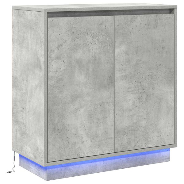 vidaXL LED-Sideboard Beton Grau 71 x 34,5 x 75 cm Holzwerkstoff