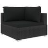 vidaXL 4-tlg. Garten-Lounge-Set mit Auflagen Poly Rattan Schwarz