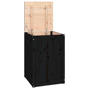 vidaXL W&auml;schetruhe Schwarz 44x44x66 cm Massivholz Kiefer