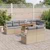 vidaXL Garten-Sofa-Set mit Kissen mit Kissen 9 pcs Beige und Grau