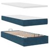 vidaXL Ottoman-Bett mit Matratzen & LED Dunkelblau 200x200 cm Samt