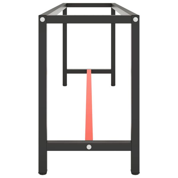 vidaXL Werkbankgestell Mattschwarz und Mattrot 210x50x79 cm Metall
