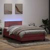 vidaXL Boxspringbett mit Matratze & LED Rosa 120x210 cm Samt