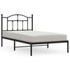 vidaXL Bettgestell mit Kopfteil Metall Schwarz 100x190 cm