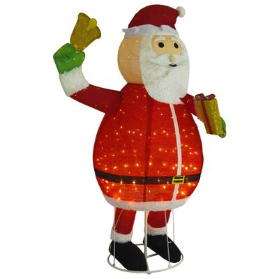 vidaXL LED-Weihnachtsmann Weihnachtsfigur Luxus-Gewebe 180 cm