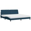 vidaXL Bett mit Matratze Blau 200x200 cm Samt