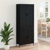 vidaXL Highboard Schwarz Eichen-Optik 69,5 x 34 x 180 cm Holzwerkstoff