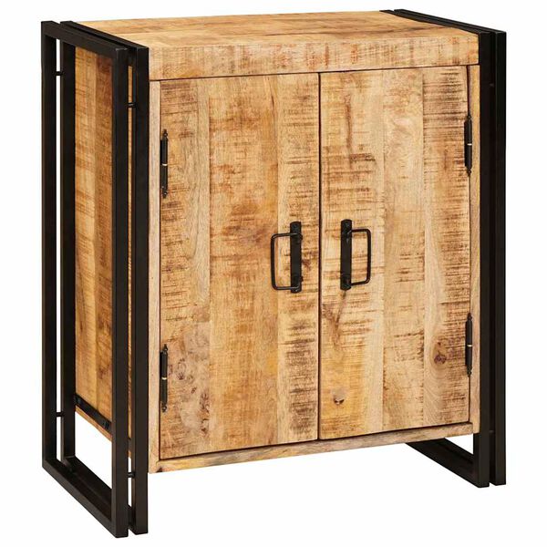 vidaXL Nachttisch Braun 66 x 35 x 76 cm Massives, grobes Mangoholz