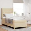 vidaXL Boxspringbett mit Matratze mit Kopfteil Creme 200 x 90 cm Stoff