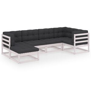 vidaXL 6-tlg. Garten-Lounge-Set mit Kissen Massivholz Kiefer