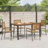 vidaXL Garten Essgruppe 5 pcs Schwarz und Braun Poly-Rattan
