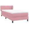 vidaXL Boxspringbett mit Matratze Rosa 90x210 cm Samt