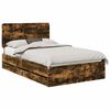 vidaXL Bettrahmen Ger&auml;ucherte Eiche 135 x 190 cm Ingenieurs Holz