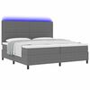 vidaXL Boxspringbett Hellgrau und Wei&szlig; 203 x 200 x 128 cm Cordstoff