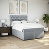 vidaXL Boxspringbett mit Matratze Hellgrau 140x190 cm Stoff
