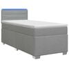 vidaXL Boxspringbett mit Matratze und LED Hellgrau 80 x 200 cm Stoff