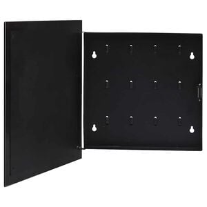 vidaXL Schl&uuml;sselkasten mit Magnettafel Schwarz 35x35x4 cm