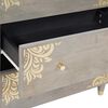 vidaXL Sideboard Grau und Gold 60 x 33 x 75 cm Massivholz Mango