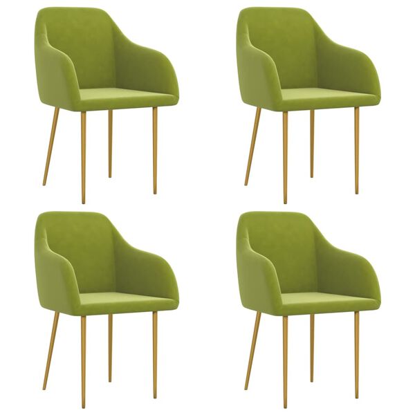 vidaXL Esszimmerst&uuml;hle 4 Stk. Hellgr&uuml;n Samt