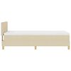 vidaXL Boxspringbett mit Matratze mit Kopfteil Creme 90 x 200 cm Stoff