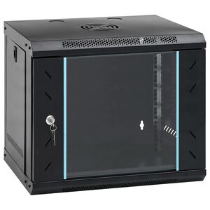 vidaXL Netzwerkschrank mit Speicher Schwarz 53 x 45 x 45 cm Stahl