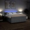 vidaXL Boxspringbett mit Matratze Hellgrau 180x200 cm Stoff