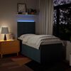 vidaXL Boxspringbett mit Matratze Blau 90x190 cm Stoff