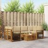 vidaXL Outdoor-Sofagarnitur 7 pcs Natur und Beige Massivholz Akazie