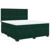 vidaXL Boxspringbett mit Matratze Dunkelgr&uuml;n 180x200 cm Samt