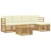 vidaXL Outdoor-Sofagarnitur 6 pcs Wei&szlig; und Creme 59 x 59 x 37 cm