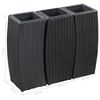 vidaXL Garten-Hochbeete 3-tlg. Poly Rattan Schwarz