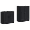 vidaXL 2-teiliges Badezimmer Schrank Set UTRECHT Schwarz Holzwerkstoff