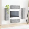 vidaXL TV-Schrankset Wandmontiert 4 pcs Beton Grau Holzwerkstoff
